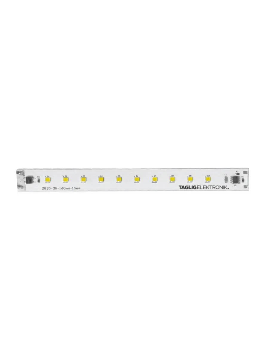 LED-модуль подсветки Korting — общий вид, разъём и плата крупным планом